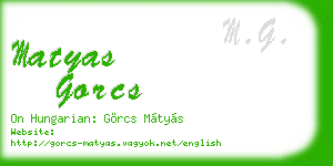 matyas gorcs business card